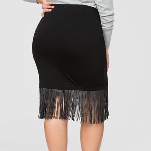 Leather Fringe Skirt